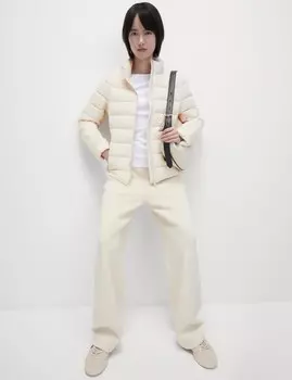 Стеганая куртка Packaway с перьями и пухом Marks & Spencer, цвет Light natural