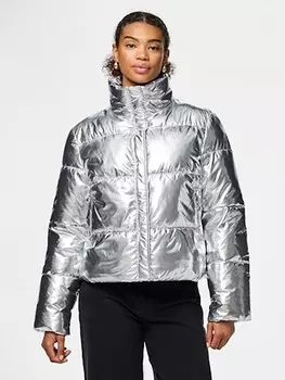 Стеганая куртка Pieces Steppjacke, серебряный