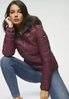 Стеганая куртка Polarino с капюшоном, наружный материал водо- и грязеотталкивающий, бордовый
