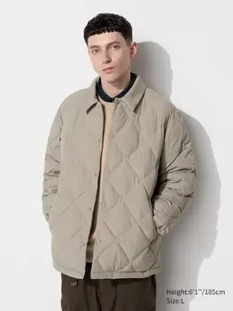 Стеганая куртка puffertech Uniqlo, бежевый