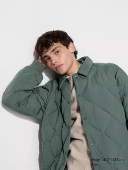 Стеганая куртка puffertech Uniqlo, зеленый