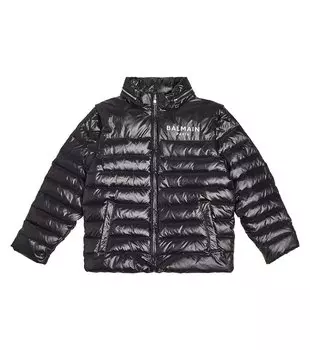 Стеганая куртка-пуховик Balmain Kids, мультиколор