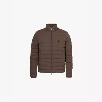 Стеганая куртка-пуховик Brand-Badge Emporio Armani, зеленый