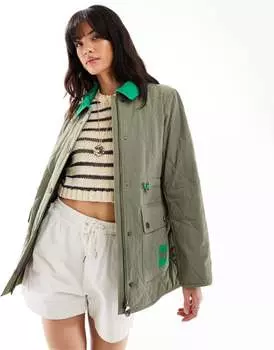 Стеганая куртка пыльного оливково-зеленого цвета Barbour x ASOS Kaz