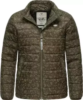 Стеганая куртка Ragwear "Yarca Bloom", без капюшона, стеганая куртка для девочки с классным цветочным принтом, зеленый