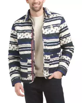 Стеганая куртка-рубашка с принтом по всей поверхности Scotch & Soda, белый