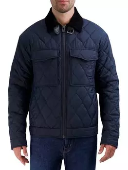 Стеганая куртка с бриллиантами Cole Haan, темно-синий