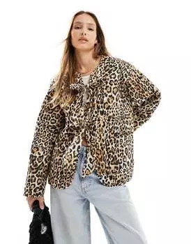 Стеганая куртка с изображением животных ASOS DESIGN