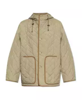 Стеганая куртка с капюшоном A.P.C., зеленый