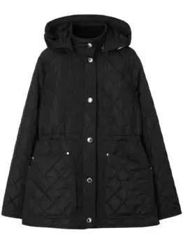 Стеганая куртка с капюшоном BURBERRY, черный