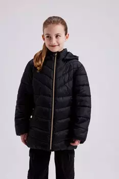 Стеганая куртка с капюшоном для девочек Name It, черный