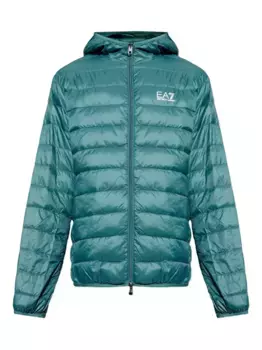 Стеганая куртка с капюшоном Ea7 Emporio Armani, зеленый