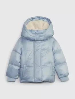 Стеганая куртка с капюшоном Gap, синий
