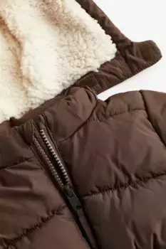 Стеганая куртка с капюшоном H&M, коричневый