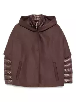 Стеганая куртка с капюшоном Herno, коричневый