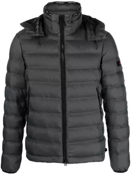 Стеганая куртка с капюшоном и нашивкой-логотипом Peuterey, серый