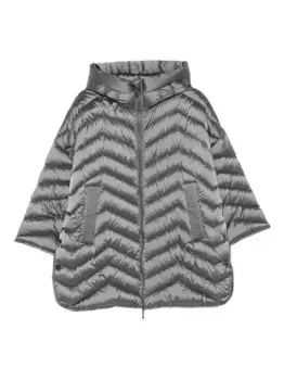 Стеганая куртка с капюшоном и шевронным узором Seventy, серый