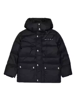 Стеганая куртка с капюшоном Marni Kids, черный