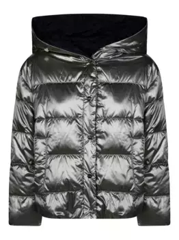 Стеганая куртка с капюшоном MAX MARA, черный