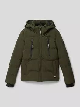 Стеганая куртка с капюшоном модель "Арранзо" CARS JEANS, оливково-зеленый