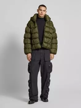 Стеганая куртка с капюшоном модель «КУБИЧЕСКАЯ СФЕРА» Low Lights Studios, оливковый