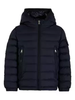 Стеганая куртка с капюшоном Moncler Enfant, синий