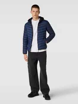 Стеганая куртка с капюшоном Review, темно-синий