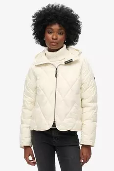 Стеганая куртка с капюшоном Superdry, белый