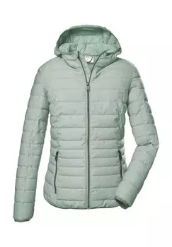 Стеганая куртка с капюшоном, ветронепроницаемая, женская killtec, цвет Hellmint