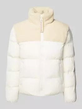 Стеганая куртка с логотипом Calvin Klein Jeans, кремовый