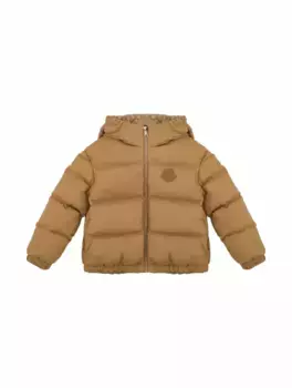 Стеганая куртка с логотипом Moncler, бежевый