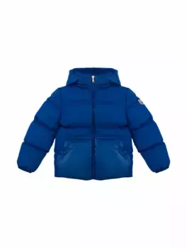 Стеганая куртка с логотипом Moncler, тёмно-синий