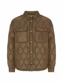 Стеганая куртка с логотипом Palm Angels, зелёный