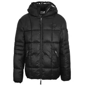 Стеганая куртка с маленьким круглым логотипом Plein Sport, черный