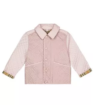 Стеганая куртка с монограммой Burberry, розовый