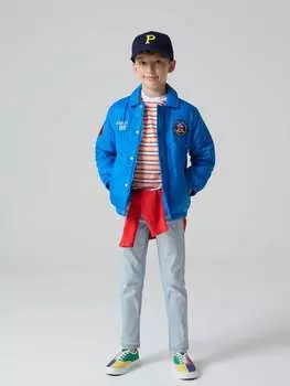 Стеганая куртка с нашивками Piombo, цвет azure