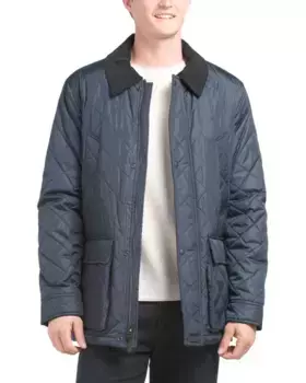 Стеганая куртка с нашивкой на локтях Cole Haan Signature, темно-синий