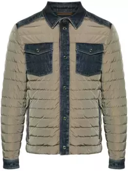 Стеганая куртка с отделкой из денима Moorer, синий