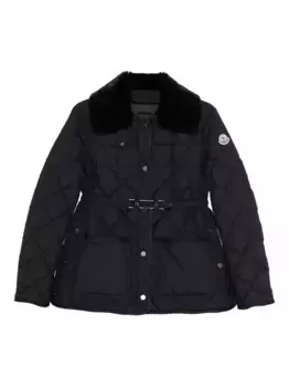 Стеганая куртка с поясом MONCLER, синий