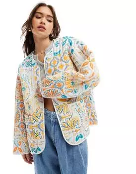 Стеганая куртка с принтом ASOS DESIGN