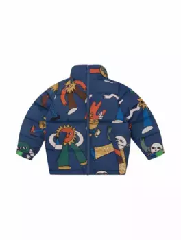 Стеганая куртка с принтом Stella McCartney, тёмно-синий