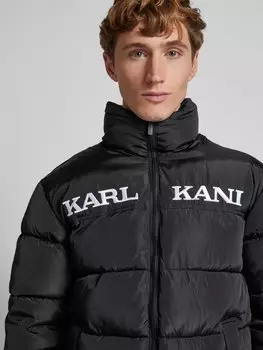 Стеганая куртка с пришитыми этикетками KARL KANI, черный