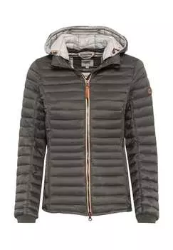 Стеганая куртка с регулируемым капюшоном и карманами на молнии Camel Active, хаки