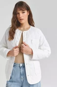 Стеганая куртка с сердечком Simply Be, белый