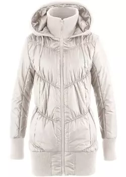 Стеганая куртка с широким комфортным поясом и капюшоном Bpc Bonprix Collection, серый