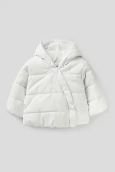 Стеганая куртка с ушками для девочки Benetton, белый