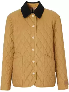 Стеганая куртка с вельветовым воротником BURBERRY, коричневый