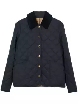 Стеганая куртка с вельветовым воротником BURBERRY, синий