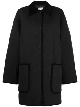 Стеганая куртка с вельветовым воротником TOTEME, черный