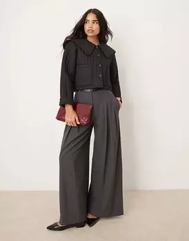 Стеганая куртка с воротником черного цвета ASOS DESIGN